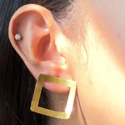 D MAK Gold-Plated Square Shaped Studs image 4