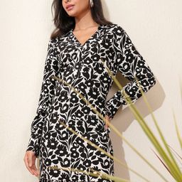 Tokyo Talkies Floral Print A-Line Dress-picture-40