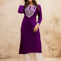 SURHI Women Embroidered Thread Work Floral Kurta-picture-55