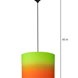 Grated Ginger Orange & Green Printed Cotton Ceiling Lamp image 5