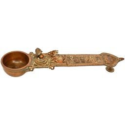 Exotic India Brown Brass Ritual Spoon With Figures-image-53