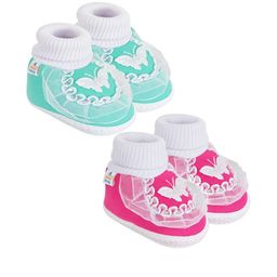 NESKA MODA Kids-Unisex Sea Green Cotton Booties-picture-45
