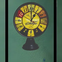 Nutts Black & Beige Vintage Table Clock image 2