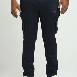 NEVER NEUD Men Relaxed Cargos Trousers-image-57