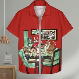 HELLCAT Boys Spread Collar Graphic Printed Cotton Casual Shirt-picture-13