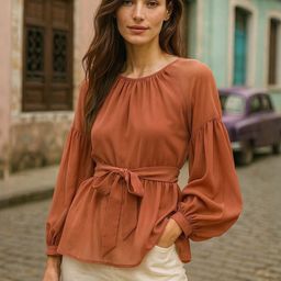 CORSICA Bishop Sleeves Cotton Georgette Top-picture-18