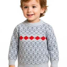 AVELLY Boys Grey Checked Woollen Sweater Vest-image-98