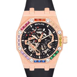 BENLING Men Dial & Wrap Around Straps Automatic Motion Powered Watch BENL-0005-GLDBLK-picture-36