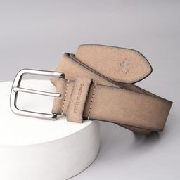 Peter England Men Solid Beige Leather Belt-picture-2