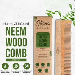 GLISNA Neem Wooden Comb - Brown-12