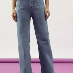 Code 61 Women Straight Fit High-Rise Light Fade Stretchable Jeans-image-60