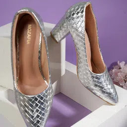 MOZAFIA Women Pointed Toe Block Heel Pumps-image-53