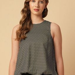 Chemistry Women Geometric Print A-Line Round Neck Regular Top-30