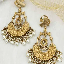 Anouk Peacock Shaped Chandbalis Earrings-7