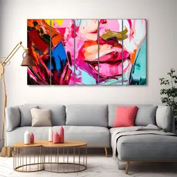 The Castle Decor Pink & Blue Abstract Wooden Wall Arts-image-41