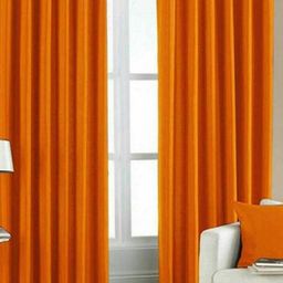 BELLA TRUE Orange 2 Pieces Ripple Fold Long Door Curtains-image-18