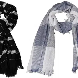 Striped Pure Cotton Men Multicolor Stole-15