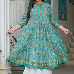 YASH GALLERY Women Floral Printed Anarkali Kurta-image-39