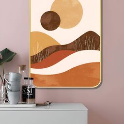 Livin'luxe Brown & Coffee Brown Desert Printed Wall Art-picture-6