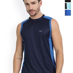 FTX Men Pack Of 4 Colourblocked Printed Round Neck Gym Vests 709-4_709-9_709-10_709-12-S-picture-24
