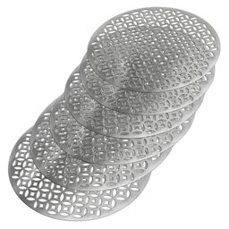 Kuber Industries 6-Pcs Grey Arccircle Design Round Anti-Slip Table Placemats-41
