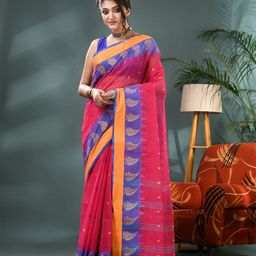 DESH BIDESH Woven Design Pure Cotton Taant Saree-picture-42