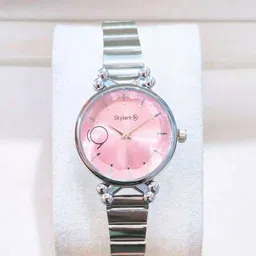 Skylark Women Printed Dial & Stainless Steel Straps Analogue Watch Cruise_Pink_Silver_56-46