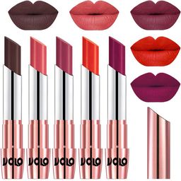 VOLO Set Of 5 Matte Lipsticks -Chocolate 35-Dark Peach 37-Rose Pink 38-Coral 39-Magenta 45-9