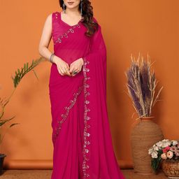 Anouk Women Embellished Mirror Work Saree-picture-11