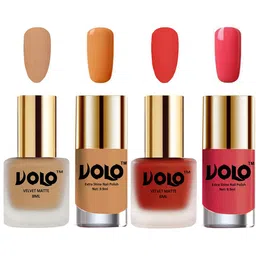 VOLO Set Of 4 Velvet Matte & Extra Shine Nail Polish-8 ml & 9.9 ml Each Shade 42-44-50-56 image 1