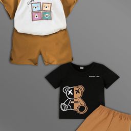 HELPOM Kids Pack Of 2 Printed Short Sleeves T-shirt With Shorts-30