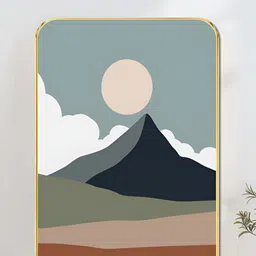 Livin'luxe Blue & Grey Mountain Landscape Rectangle Wall Art-picture-49