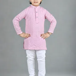 Sangria Boys Floral Embroidered Kurta with Pyjama-29