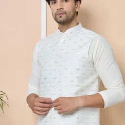 See Designs Embroidered Pure Cotton Nehru Jackets-image-55