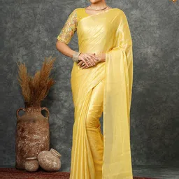 Satrani Solid Pure Georgette Saree With Blouse piece-picture-19