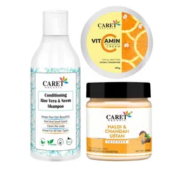 CARET ORGANIC Set of 3 Shampoo With Ubtan & Vitamin C Cream-42