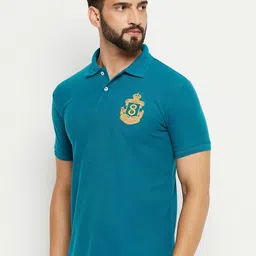 GET GOLF Men Polo Collar Applique T-shirt-image-53