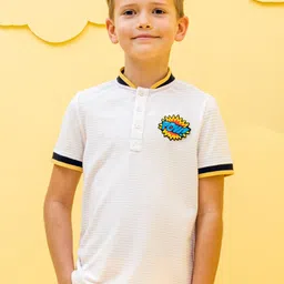 One Friday Boys Mandarin Collar Applique T-shirt-image-24