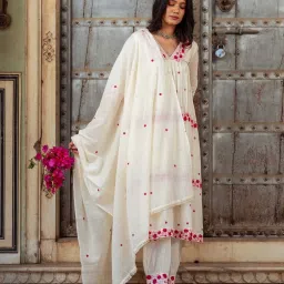 Embroidered Anarkali Kurta, Bottom & Dupatta Set-picture-19