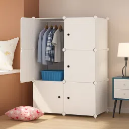 6-Door 6-Shelf Plastic almirah for kids, almirah of clothes ,cupboard clothes PP Collapsible Wardrobe-image-29
