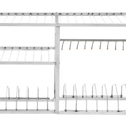 Utensil Kitchen Rack Stainless Steel Wall Mount Kitchen Utensils Rack | Dish Rack with Plate & Cutlery Stand | Modular Kitchen Storage Rack | Modern Kitchen Organizer | Utensils Holder (18 x 24 INCHES) Steel-15