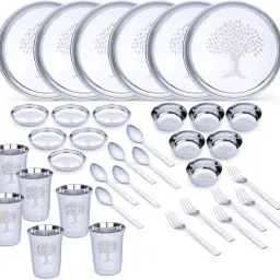Pack of 36 Steel Heavy Gauge Laser Printed Dinner Set / Steel Kitchen Set Dinner Set-image-69