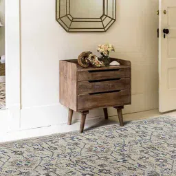 obeetee Brown Floral Cotton 4 ft x 6 ft Hand Knotted Carpet-picture-3