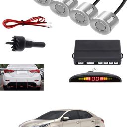 4Silver Parking Sensor With LED Display Increased Safety For Car-11 Universal 4 Silver Reverse Parking Sensor With LED Display For Cars-11 Parking Sensor-image-34