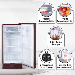 lg 185 L Direct Cool Single Door 4 Star Refrigerator with Base Drawerwith Smart Inverter Compressor & Smart Connect image 4