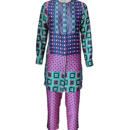 Dash and Dot Moroccan Tile Printed Top With Trouser image 4