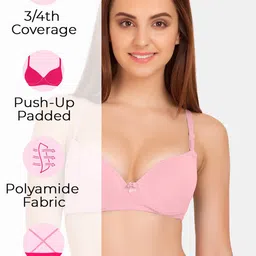 Tweens Pack of 3 Medium Coverage Heavily Padded Push-Up Bras with All Day Comfort image 5