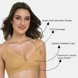 Tweens Pack Of 2 Full Coverage Lightly Padded Cotton Bras With All Day Comfort image 5