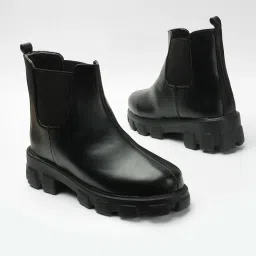 Smart Casual Black Chelsea Boots For Women & Girls Boots For Women-picture-24