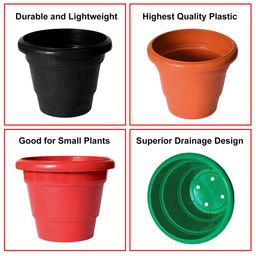 Kuber Industries Set Of 8 Solid Large Flower Planters With Drainage Hole image 5